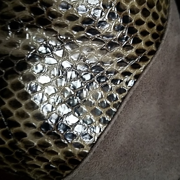 Via Spiga gray suede with faux snake print booties - Picture 4 of 4